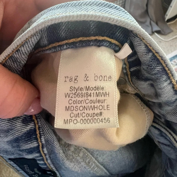 Rag & bone Mid-Rise Ankle Cigarette distressed Jeans - Picture 6 of 7